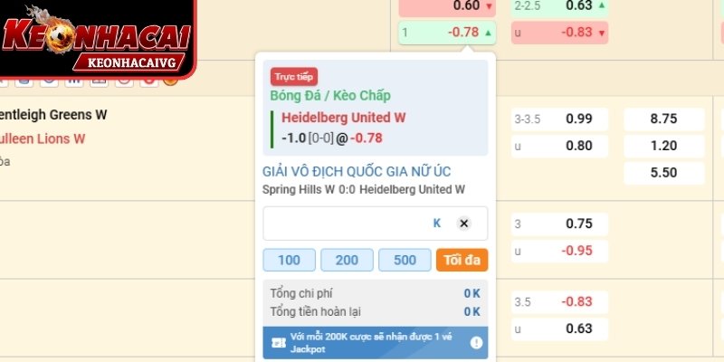 Chấp một trái đội cửa trên phải thắng với cách biệt từ hai bàn